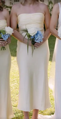 Shona Joy Luxe Strapless Ruched Bodice Midi Dress  for rent on The Volte - image 4