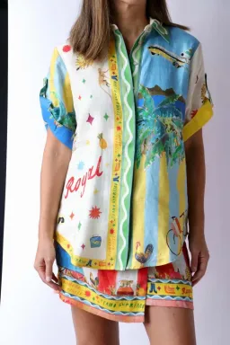 ALEMAIS All Aboard Linen Shirt and Skirt Set Size 10 AU for rent on The Volte - image 9