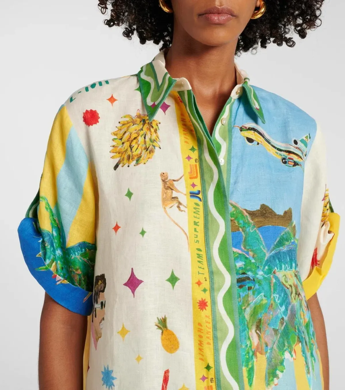 ALEMAIS All Aboard Linen Shirt and Skirt Set Size 10 AU - Image 3