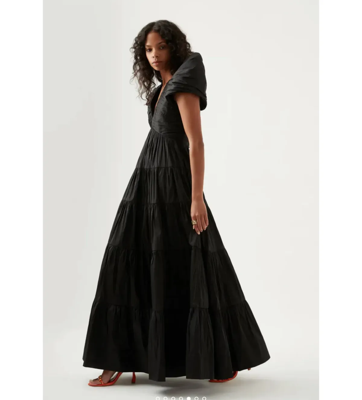 Aje Statuesque Tiered Gown Black Size 14 - Image 3