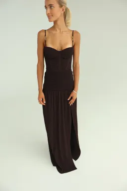 Manning Cartell Double Time Pleat Maxi Dress Dark Chocolate Size 6 for rent on The Volte - image 3