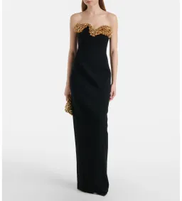 Rachel Gilbert Lucca Maxi Gown in Black/Gold Size AU8 for rent on The Volte - image 1