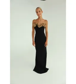 Rachel Gilbert Lucca Gown Black/Gold Size 2/AU 10 for rent on The Volte - image 1