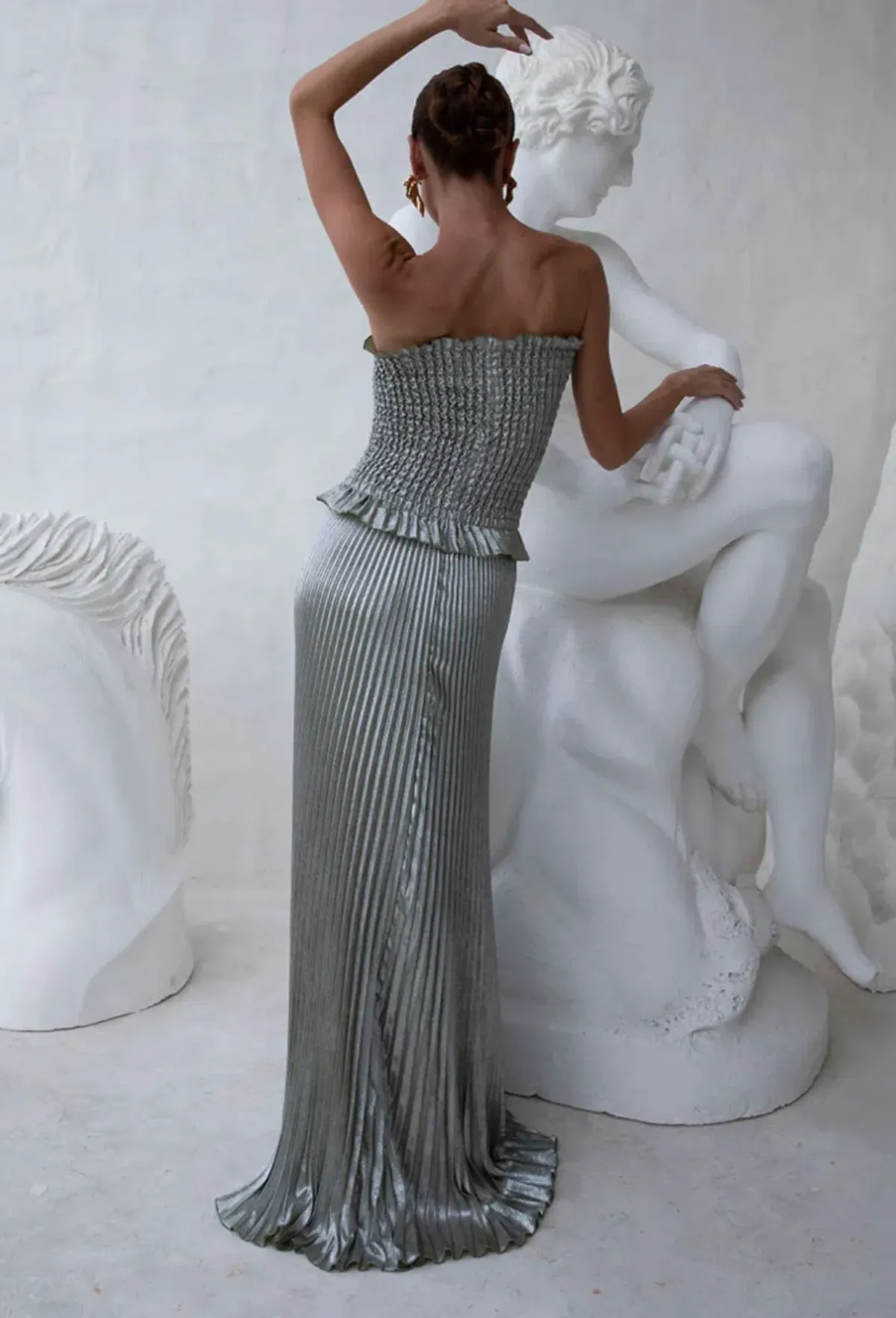 L’Idee Maya Gown in Sage Shimmer - Image 4