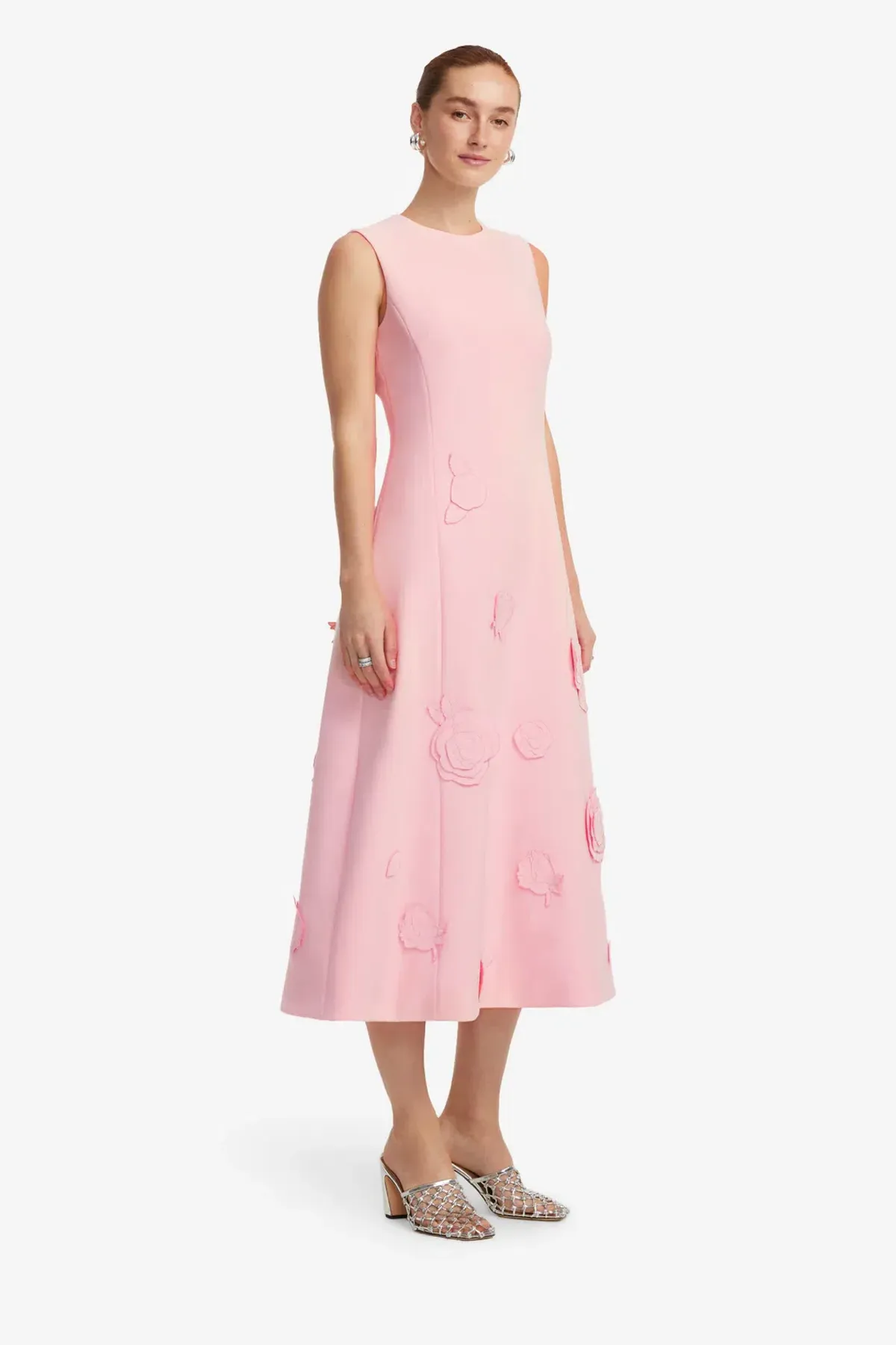Leo Lin Cleo Appliqué Sleeveless Midi Dress Size 12 - Image 3