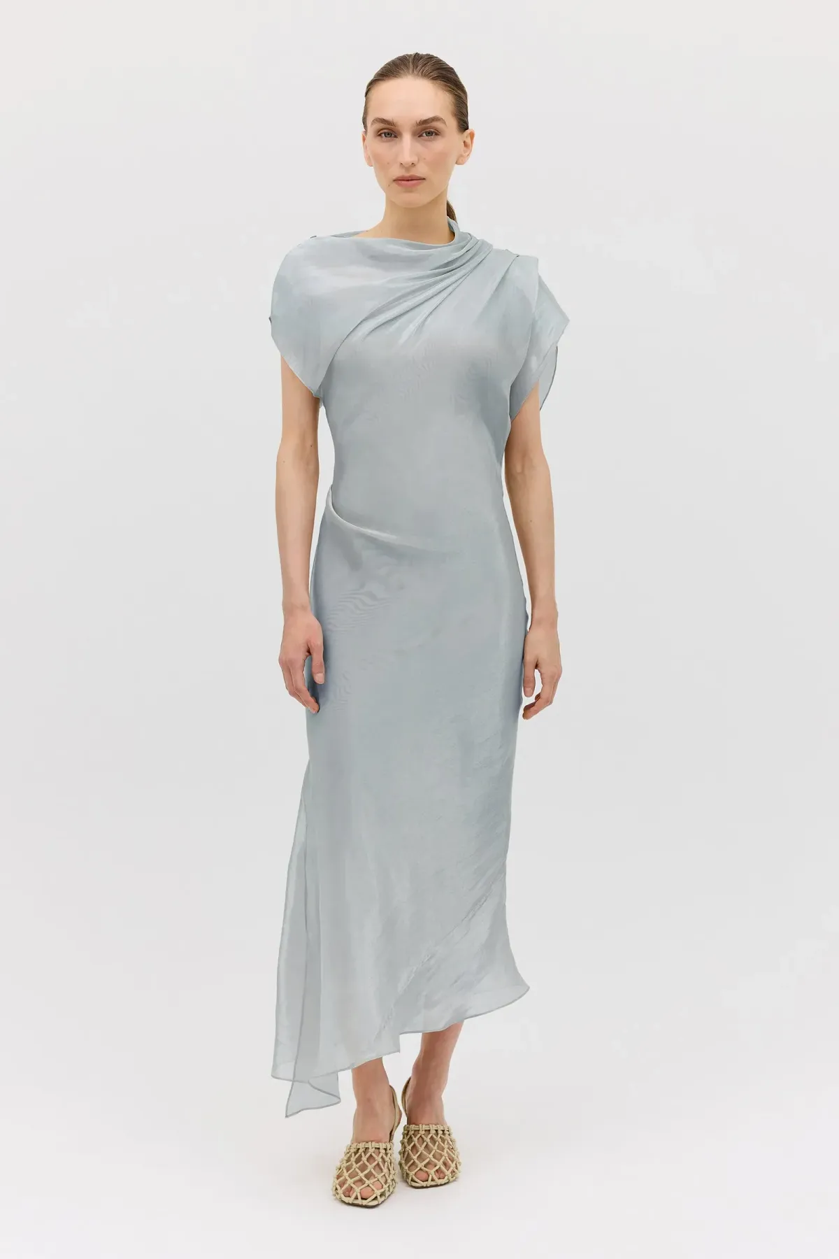 Bianca Spender Liquid Organza Decode Dress Blue Size 10 - Image 3
