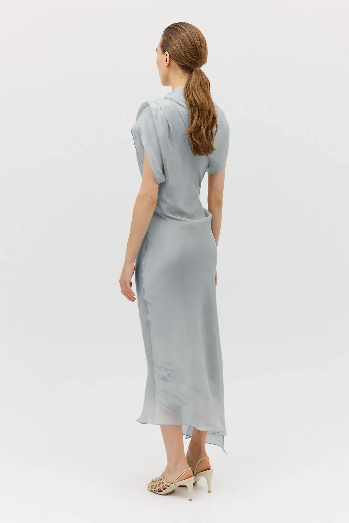Bianca Spender Liquid Organza Decode Dress Blue Size 10 - Image 6