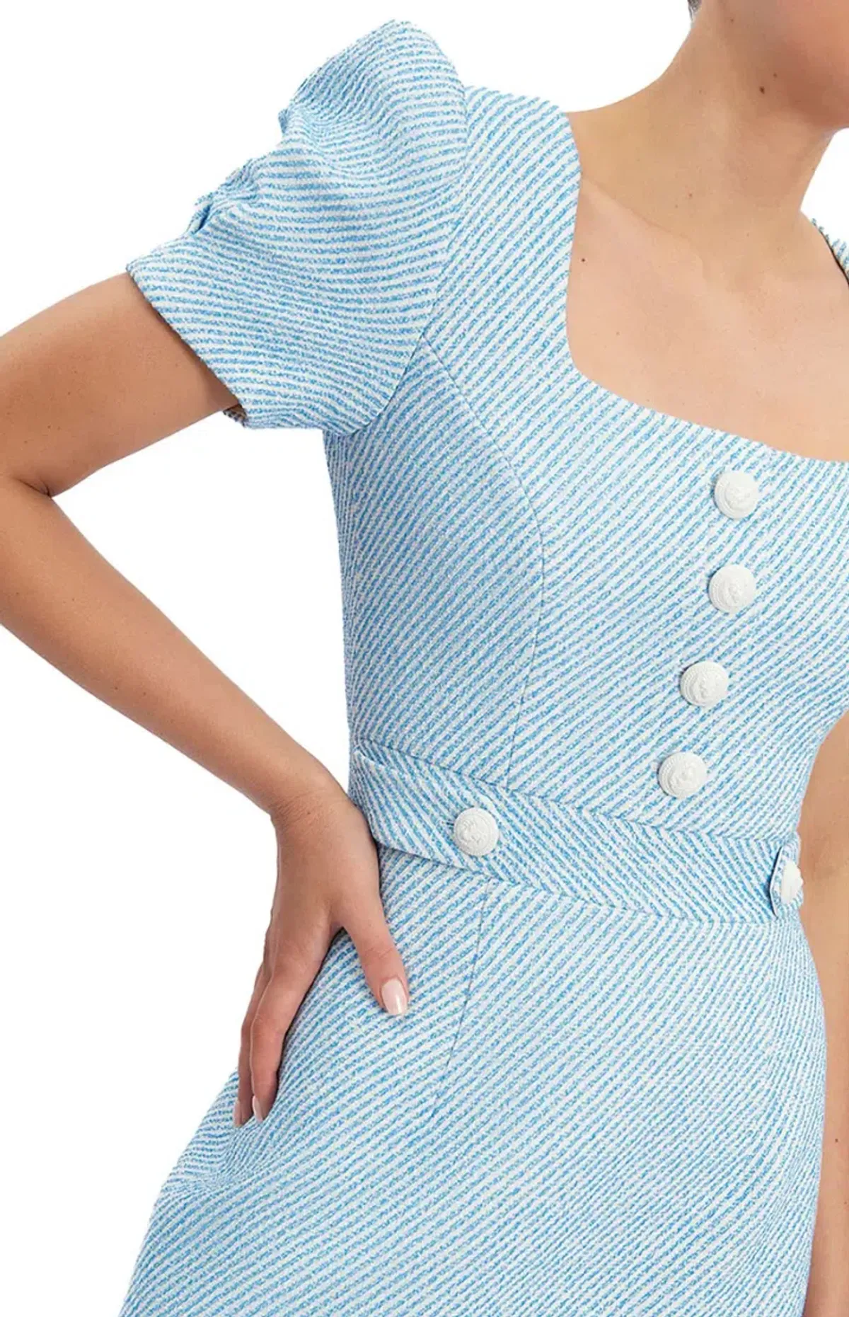 Rebecca Vallance Charlene Midi Blue & White Size AU10 - Image 3