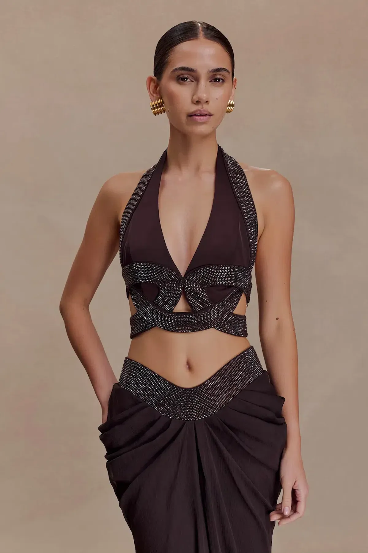 MESHKI Siren Halter Top & Maxi Skirt. Size S / AU 8 - Image 2