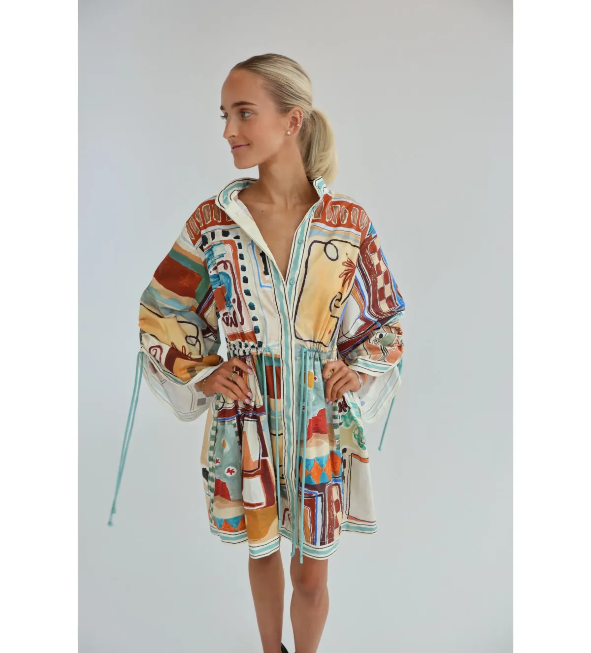 Alèmais x La. Sirena Exclusive Michelle Mini Dress Multi Print Size 8 - Image 3