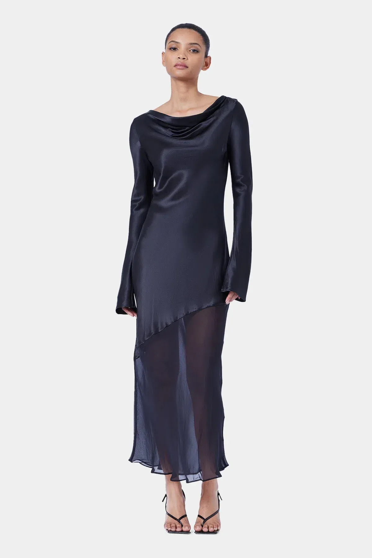 Ginia, Asym Splice LS Dress, Size M - Image 4