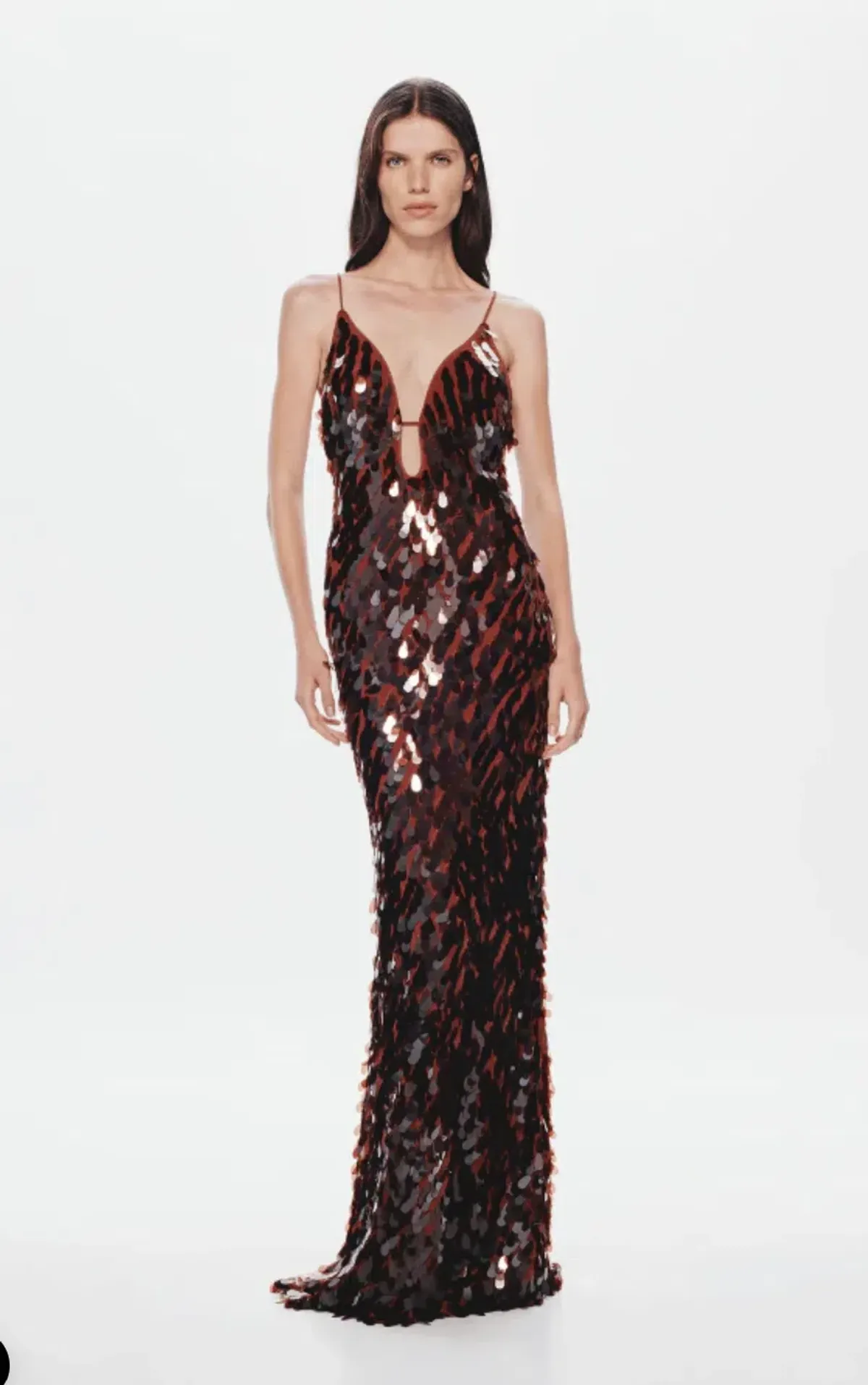 Misha - Sapphire Sequin Gown in Brown - Image 1