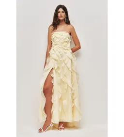 Aje Allairie Gown in Butter Yellow Size AU12 for rent on The Volte - image 1