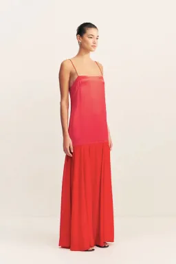 Moraya Dropped Waist Maxi Dress in Chilli for rent on The Volte - image 3