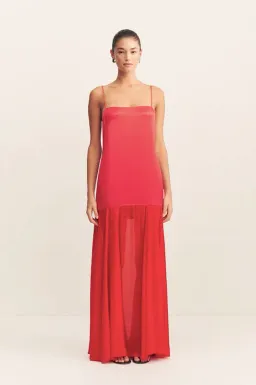 Moraya Dropped Waist Maxi Dress in Chilli for rent on The Volte - image 1