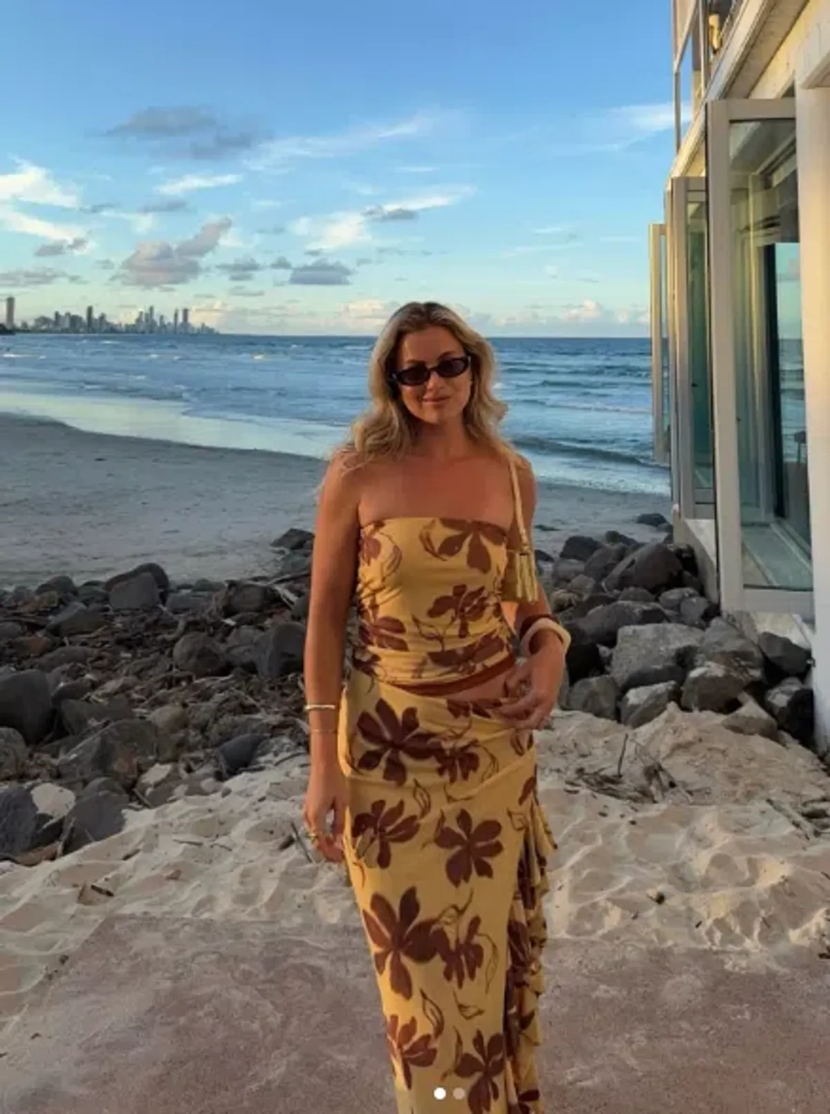 Benni Bindi Maxi Dress In Butter Floral Size 8 - Image 1