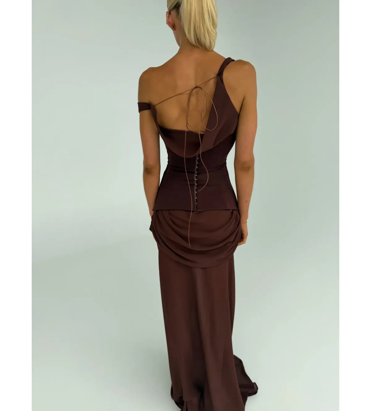 Natalie Rolt Cadence Gown Espresso Size 0 AU 6 - Image 6