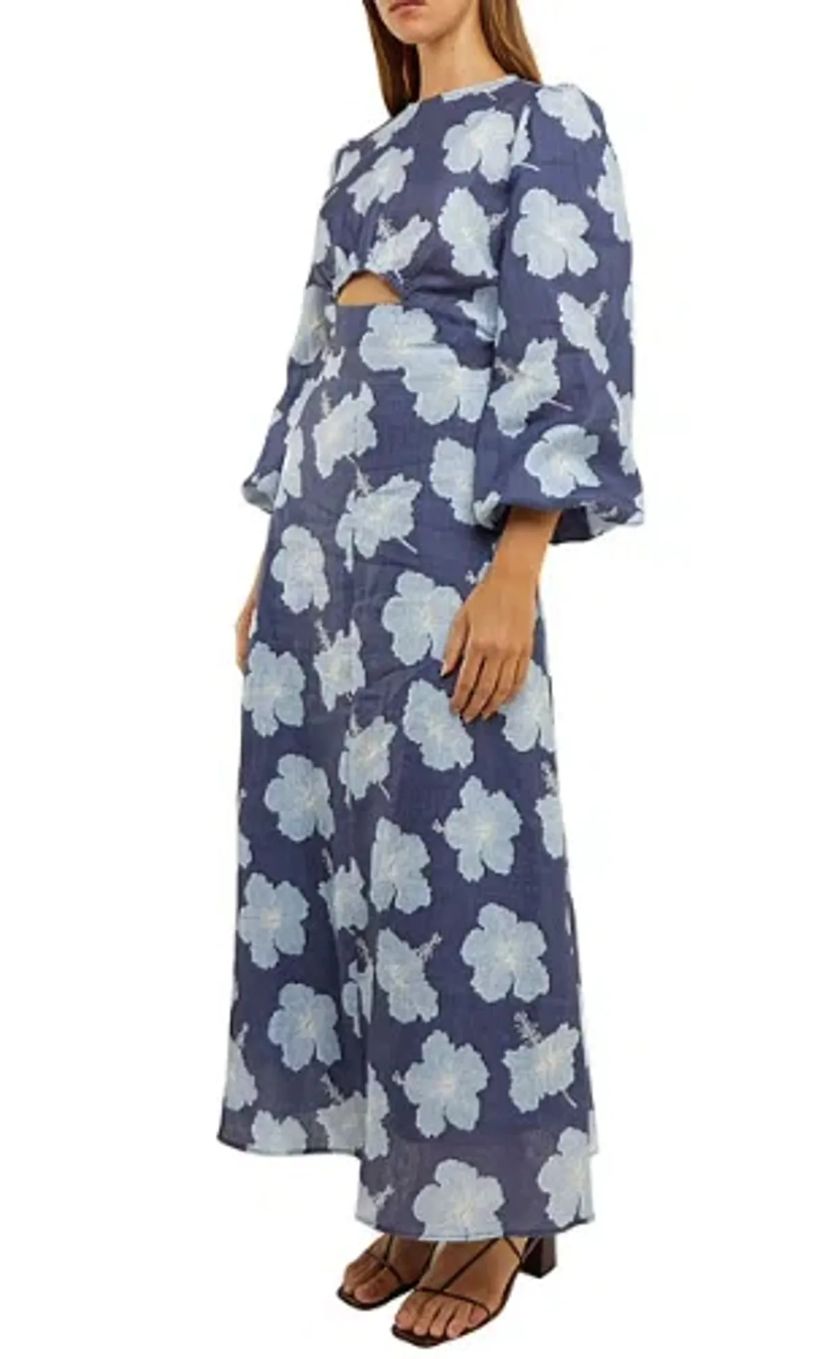 Palm Noosa Magnolia Dress in Blue Hibiscus - Image 3