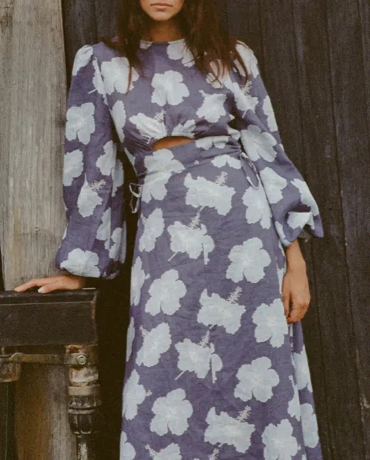 Palm Noosa Magnolia Dress in Blue Hibiscus - Image 1