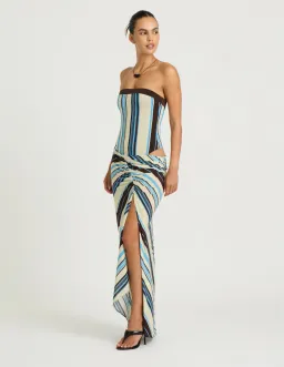 Benni Rumi Strapless Maxi in Ocean Stripe Size 6 for rent on The Volte - image 3