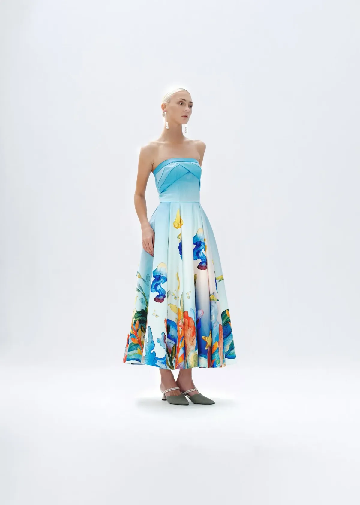 Justin Tong Aquarelle Midi Dress Multi Size 16 - Image 4