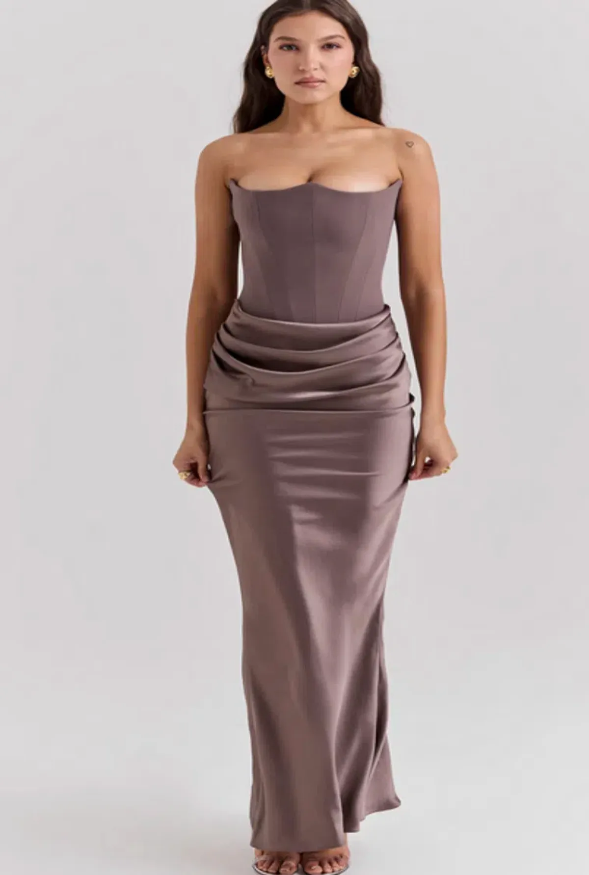 House of CB Persephone Smoke Strapless Corset Maxi Dress - Image 2