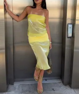 Mode Mischief Sheer Panel Dress Limoncello 6  for rent on The Volte - image 1