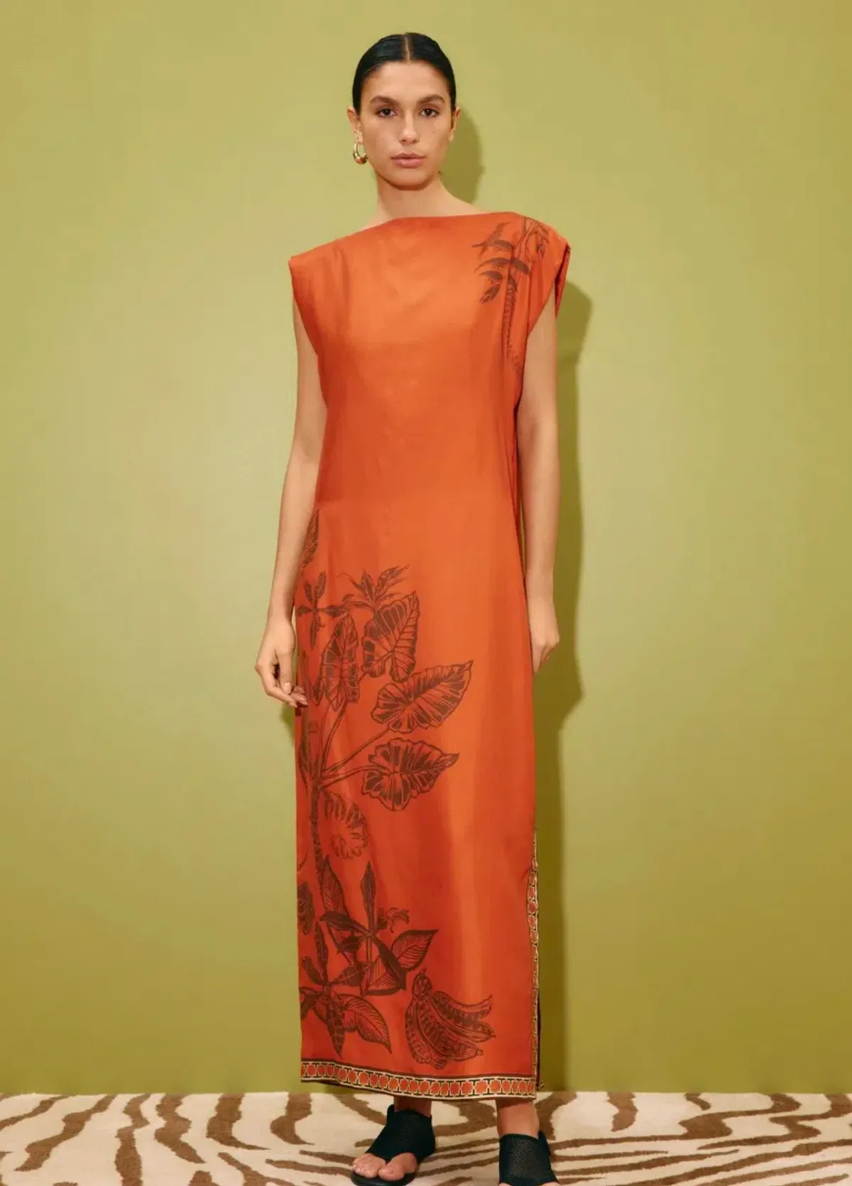Alémais Monkey Dance Silk Midi Dress Size 16AU - Image 1