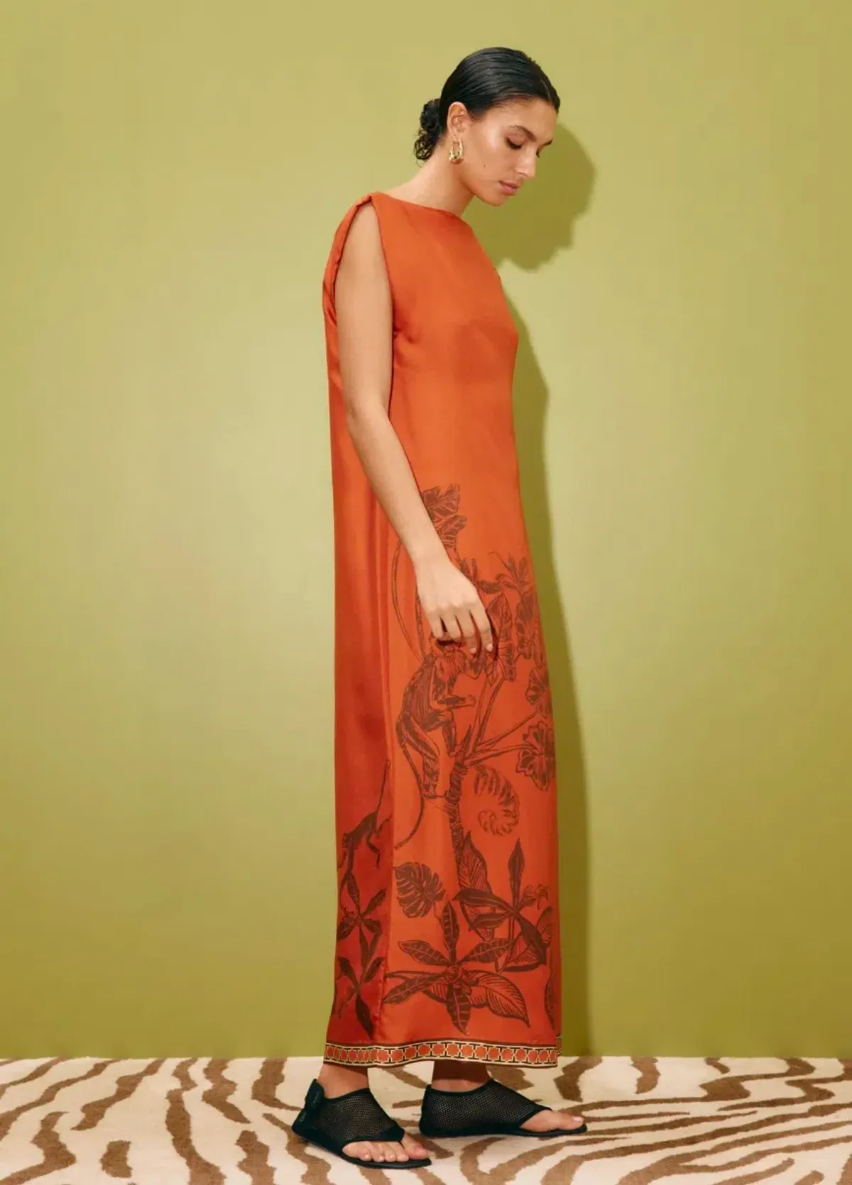 Alémais Monkey Dance Silk Midi Dress Size 16AU - Image 2