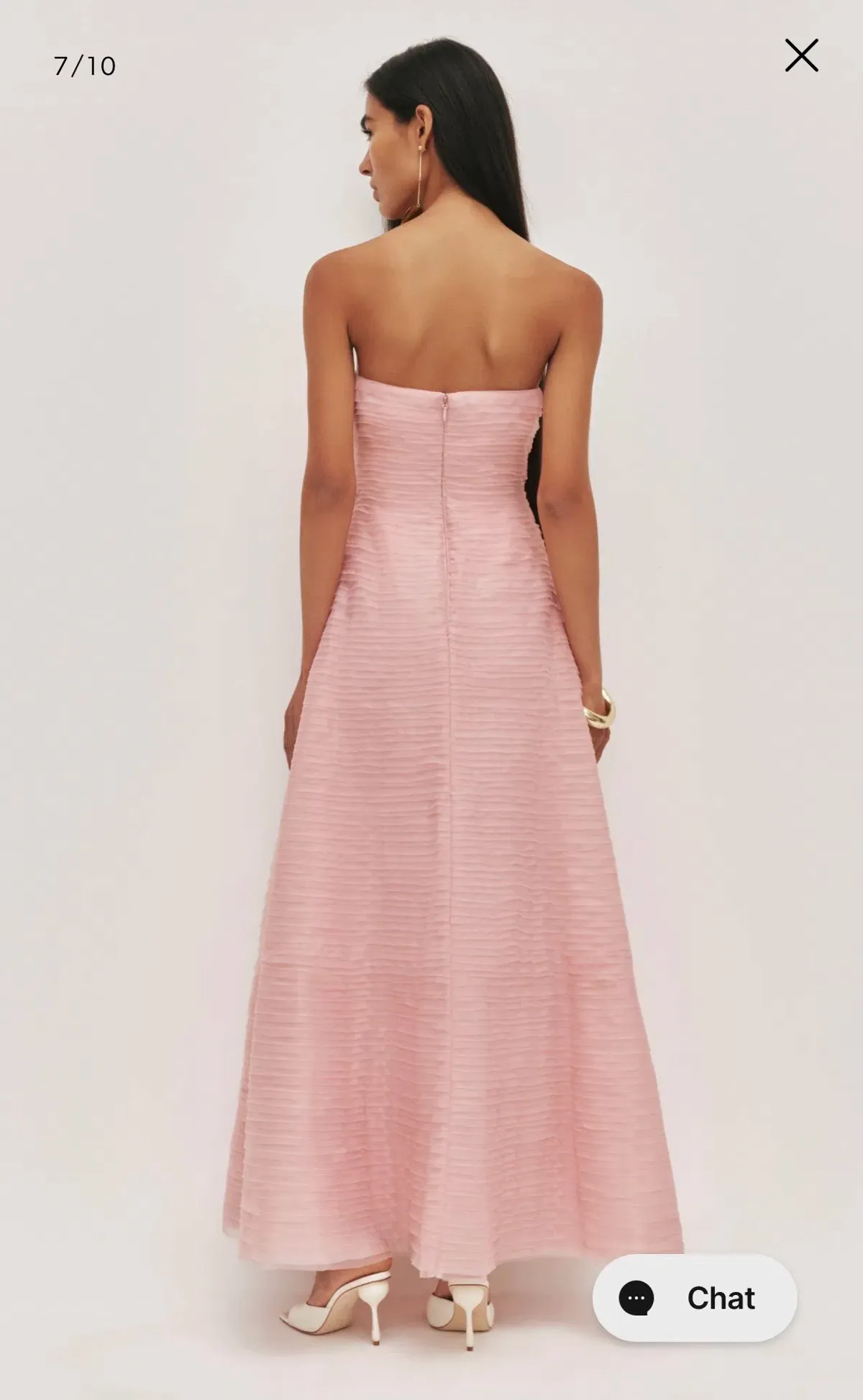 Aje Soundscape Maxi Dress in Chalk Pink, size 12 - Image 4