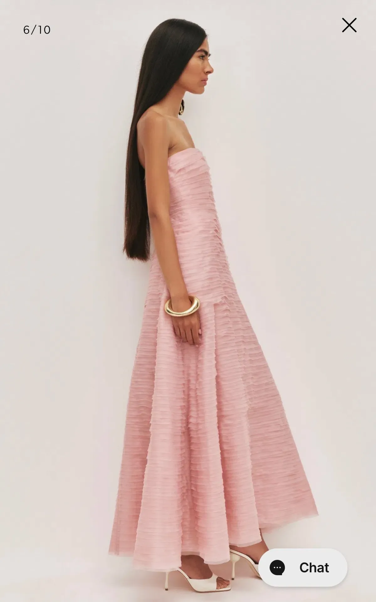 Aje Soundscape Maxi Dress in Chalk Pink, size 12 - Image 3