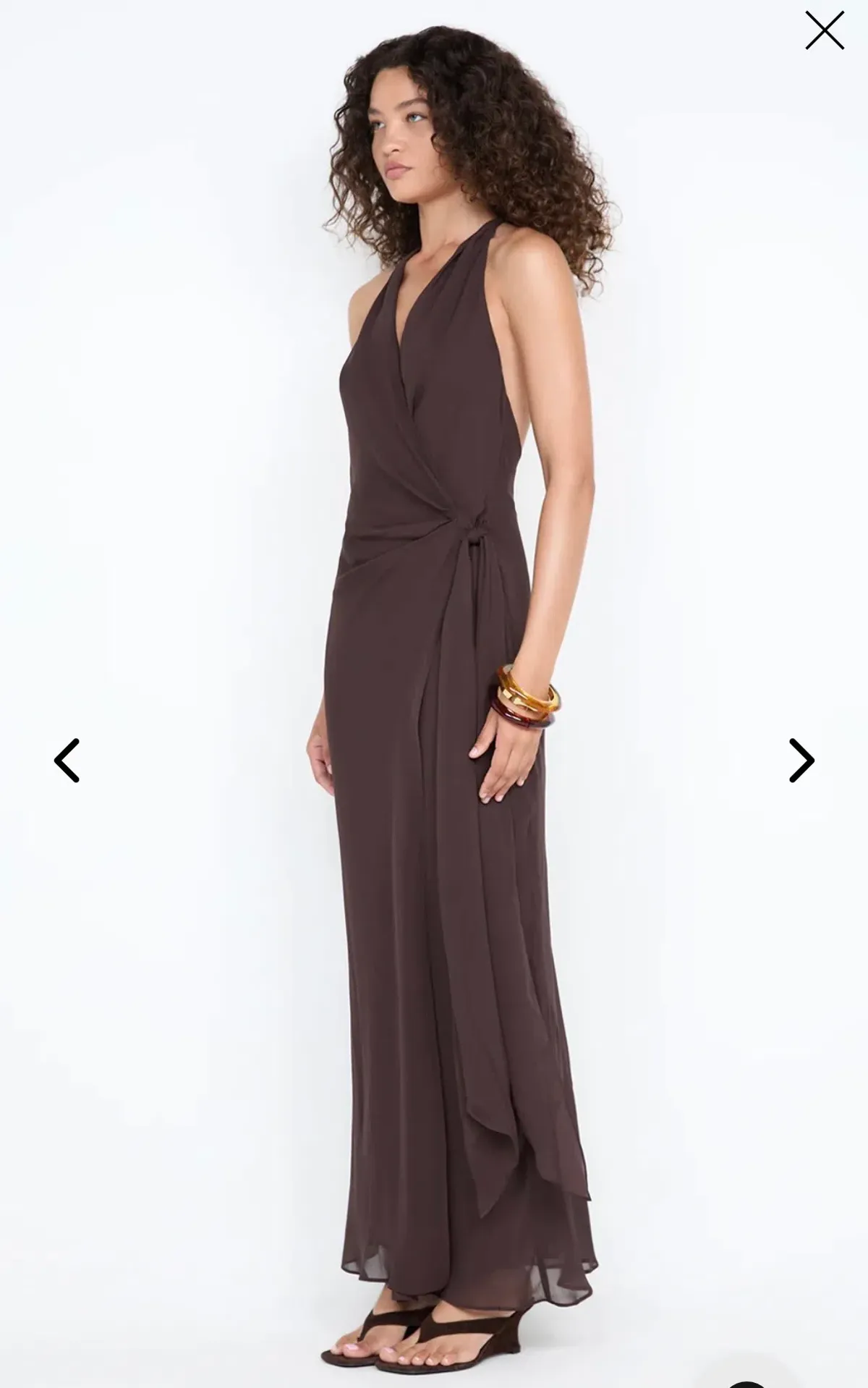 SONEVA WRAP DRESS - DARK CHOCOLATE - Image 3