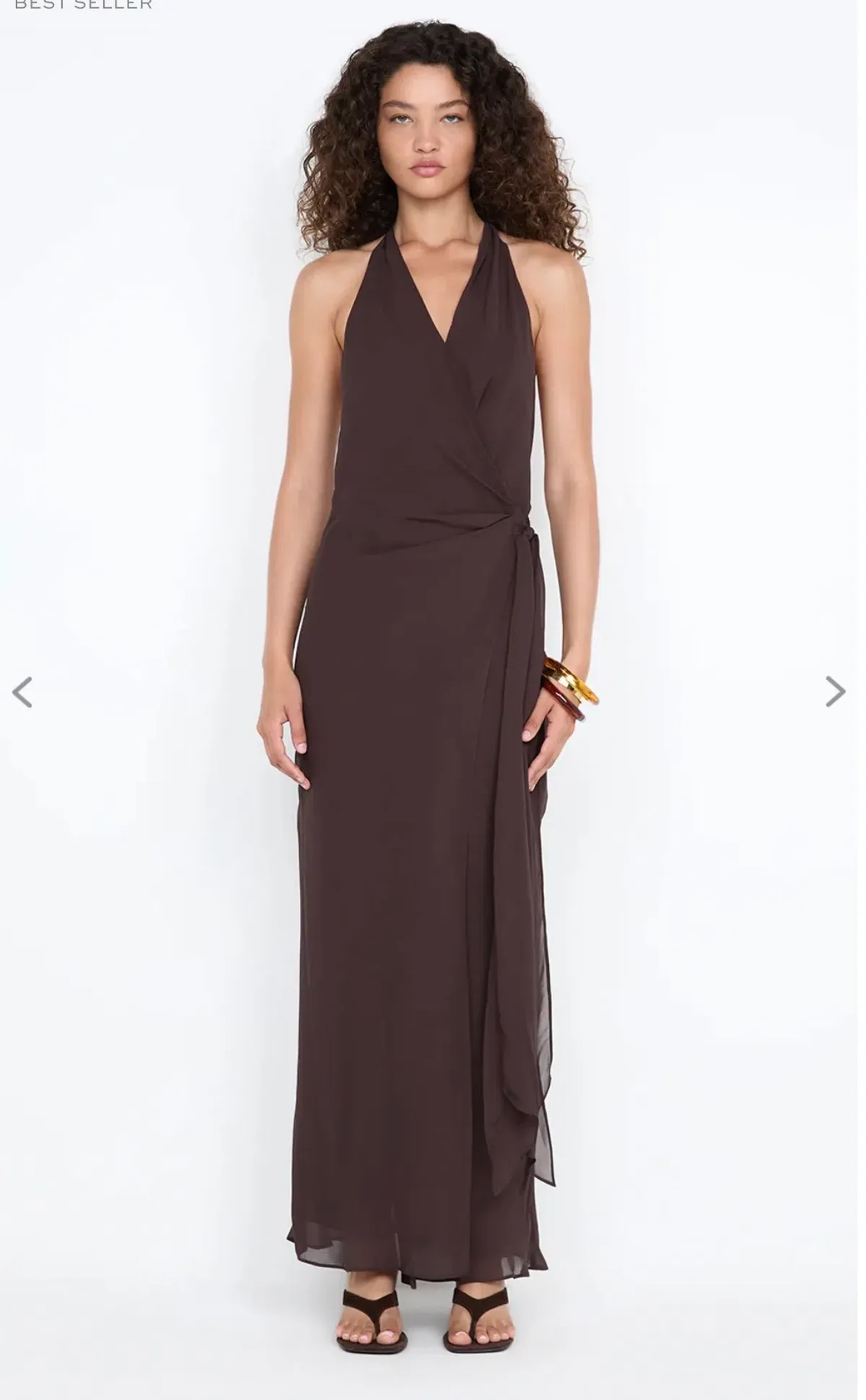 SONEVA WRAP DRESS - DARK CHOCOLATE - Image 1