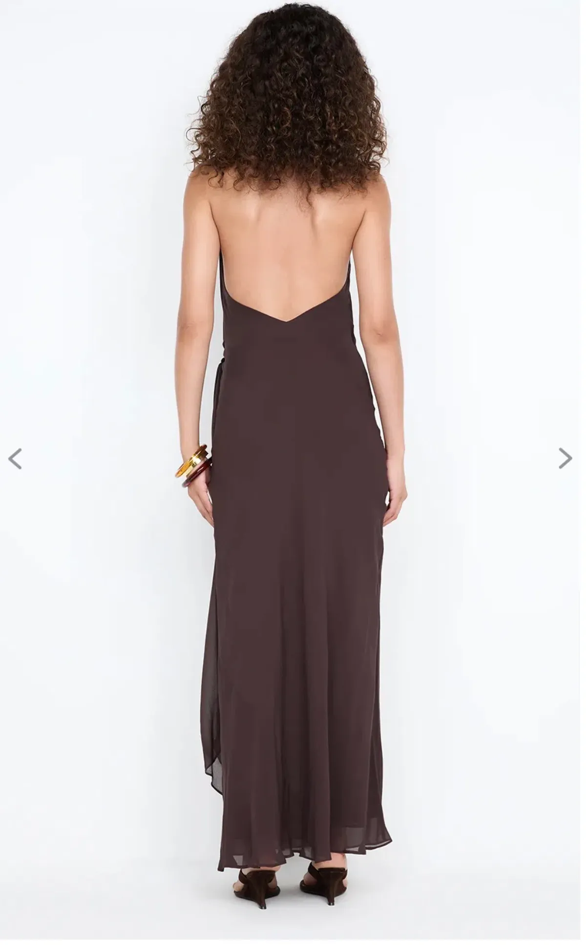 SONEVA WRAP DRESS - DARK CHOCOLATE - Image 2