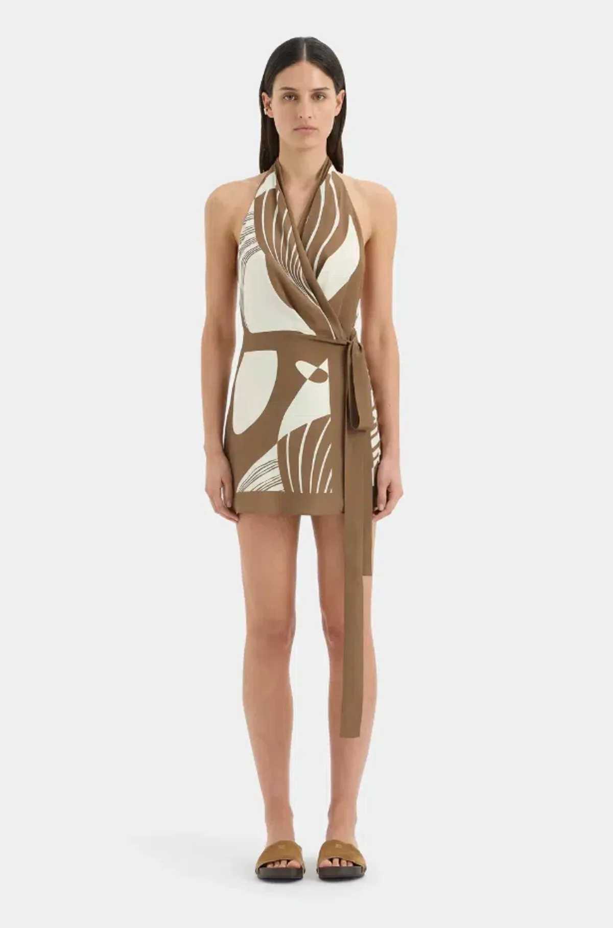 ALMARA WRAP HALTER MINI DRESS | SIZE 12 - Image 3