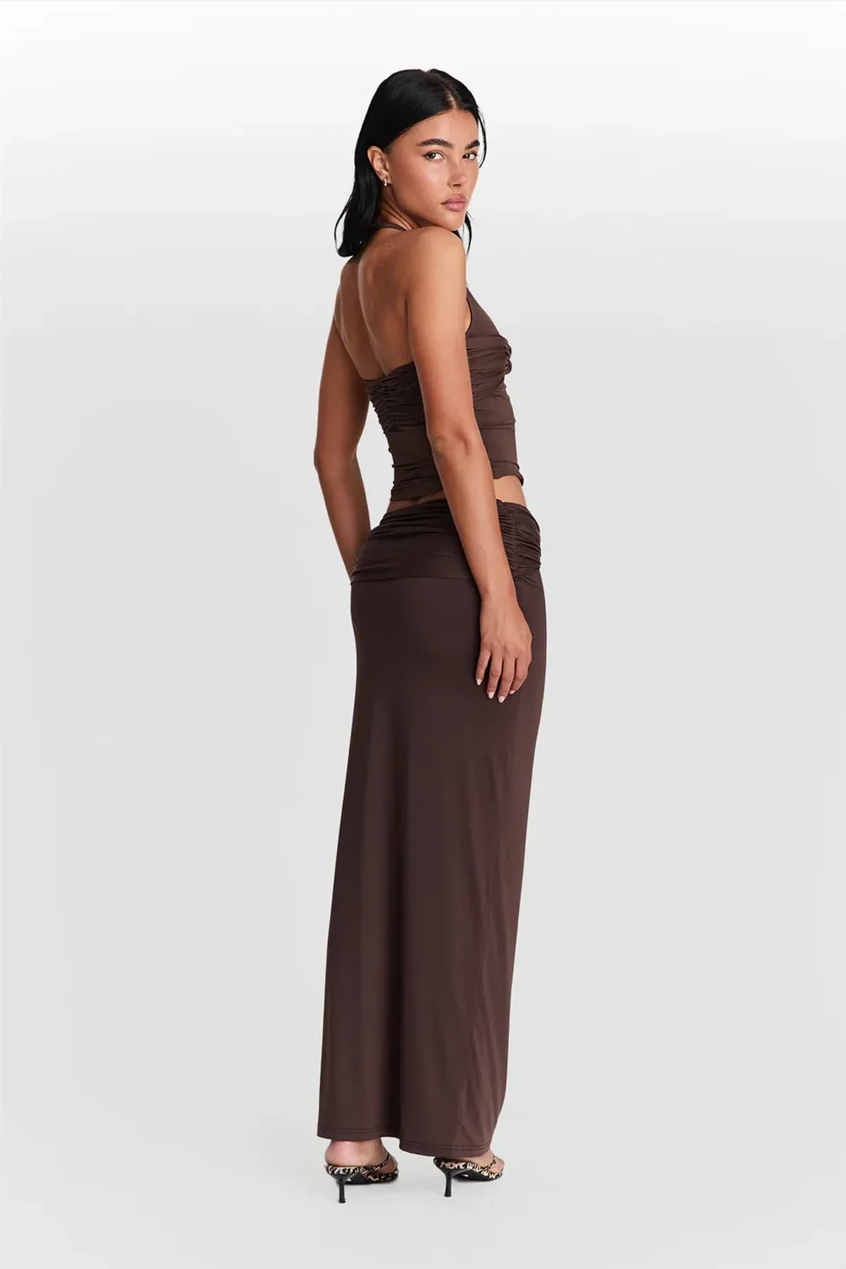 SASHA THERESE MILA SKIRT AND BLAIR TOP SET CHOCOLATE BROWN SIZE AU 8 - Image 3