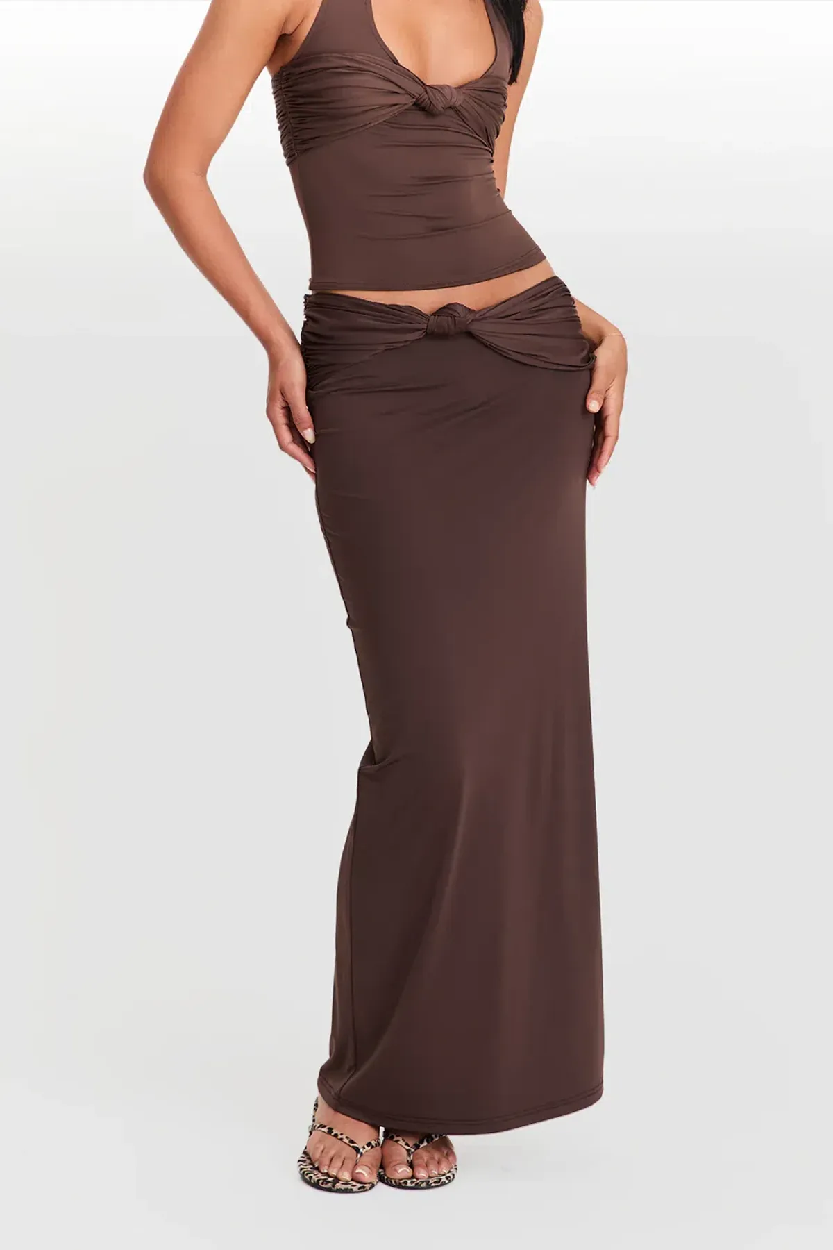 SASHA THERESE MILA SKIRT AND BLAIR TOP SET CHOCOLATE BROWN SIZE AU 8 - Image 2