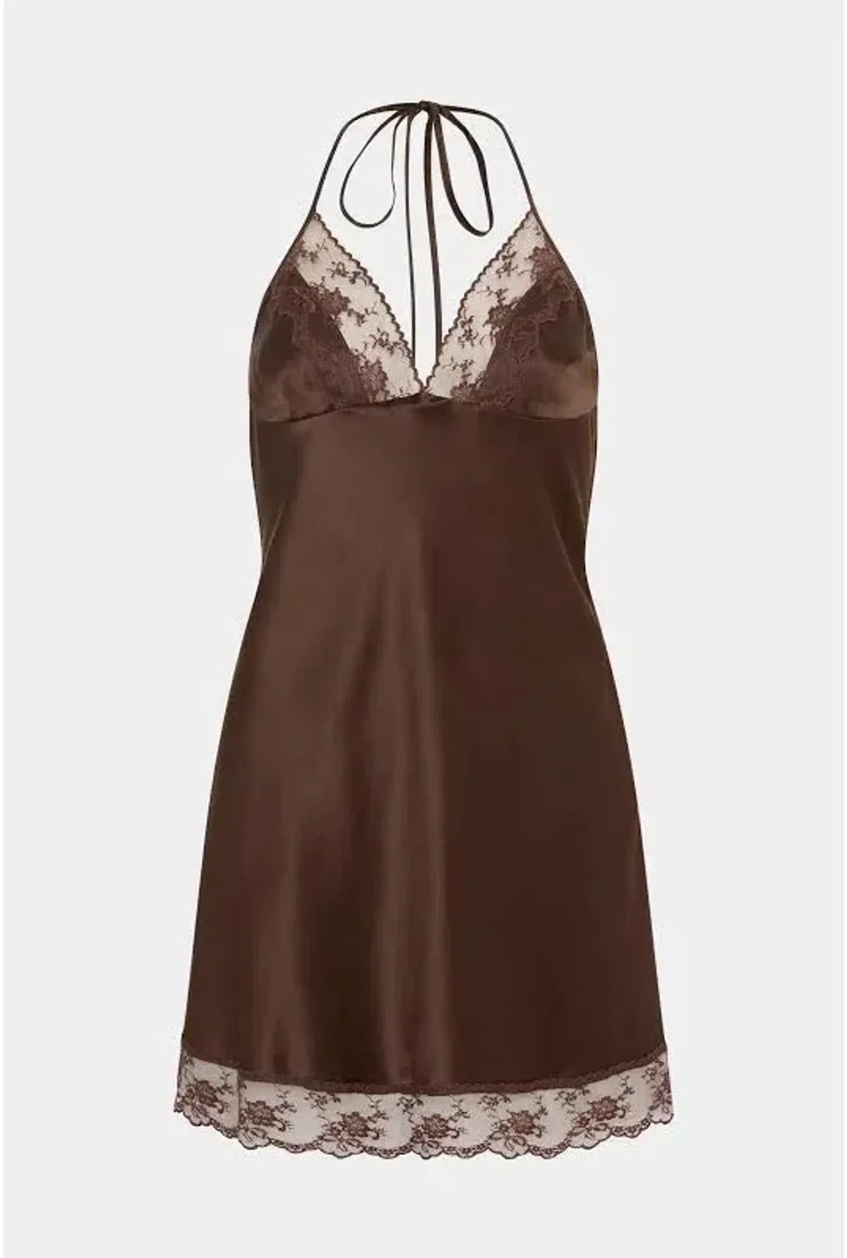 SIR THE LABEL ARIES HALTER MINI DRESS CHOCOLATE SIZE 1 / AU 8 - Image 4