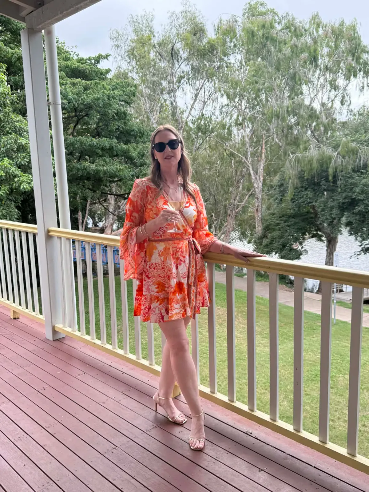Camilla short wrap dress ruffle sleeve Dragon Mother print sz S - Image 3