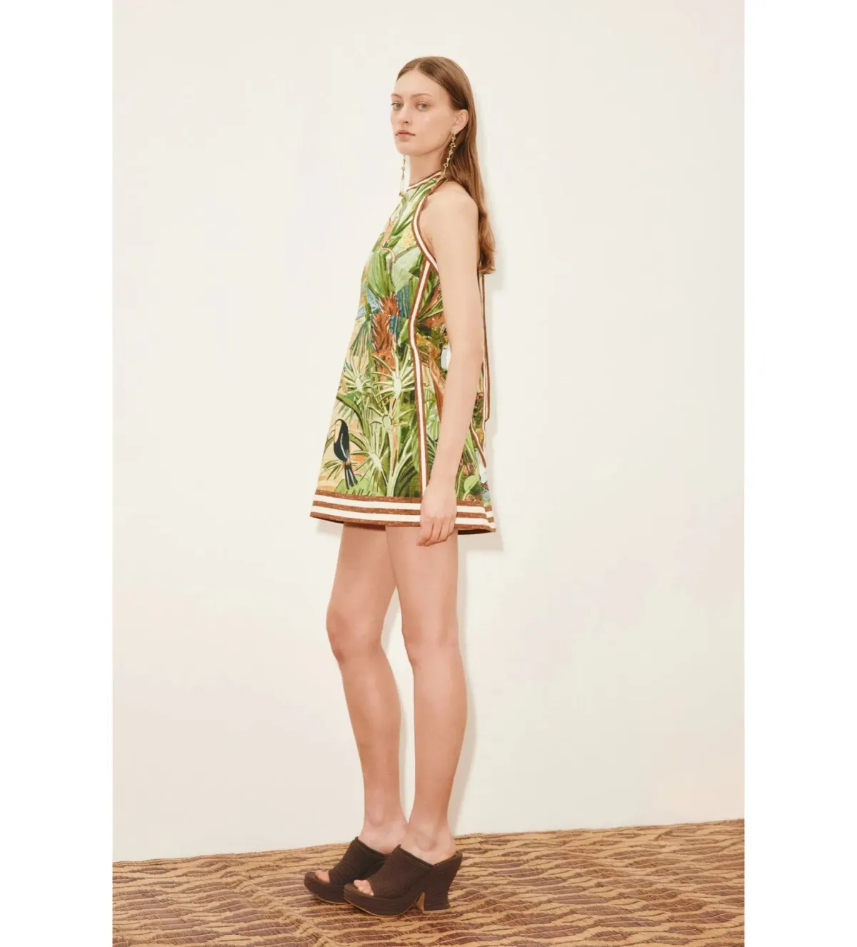 Alemais Toucan Tango Halter Mini Dress Multi Print Size AU 6 - Image 2