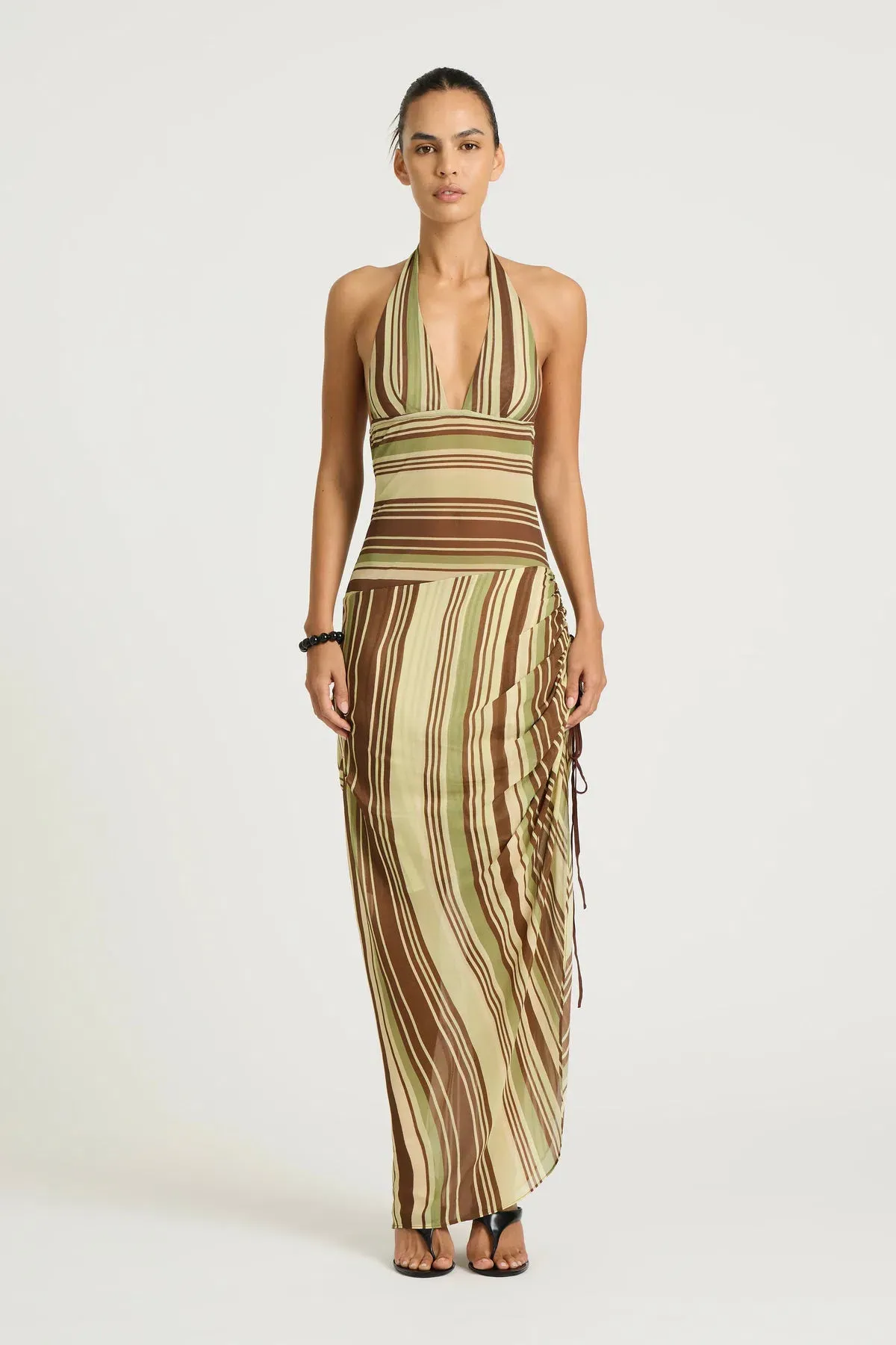 BENNI Marnie Maxi dress - Earth Stripe - Size 10 - Image 1