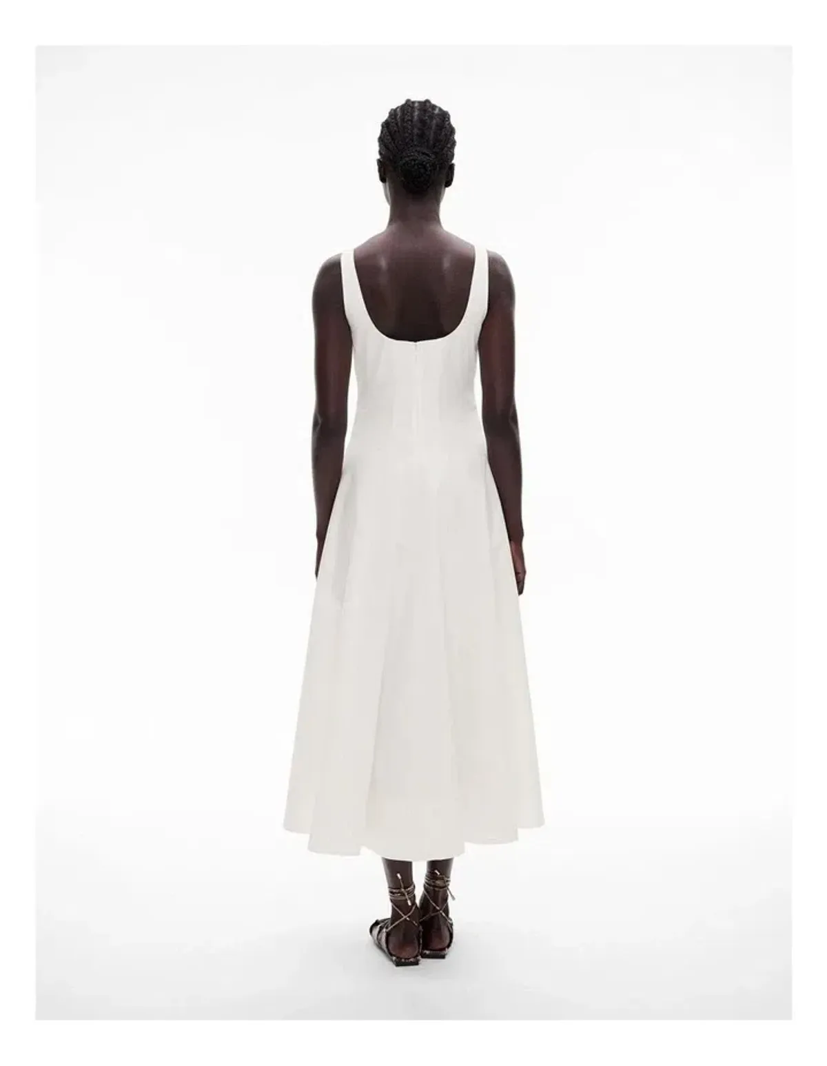 Witchery Seam Detail Midi Dress Fresh White Size S/AU 8 - Image 4
