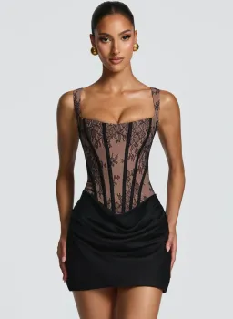 Babyboo Cornelia Mini Dress - black lace 8 for rent on The Volte - image 1