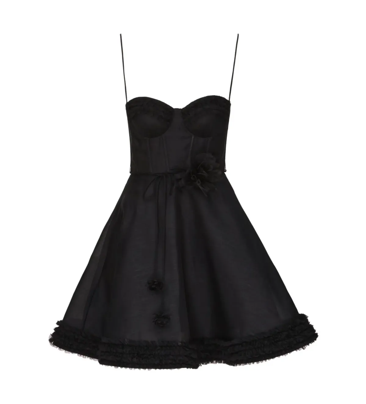 Zimmermann Luna Ruffle Mini Dress Black Size 2 AU 12 - Image 1