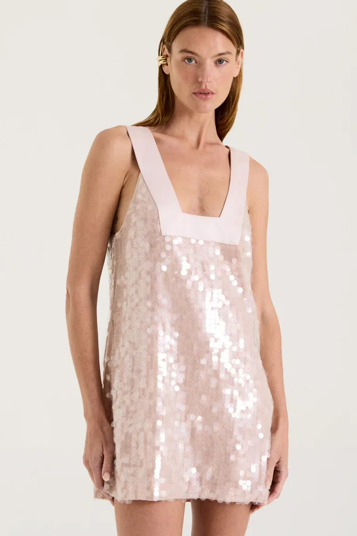 Henne Leanna Sequin Dress Shimmer Pink Size 12 - Image 2