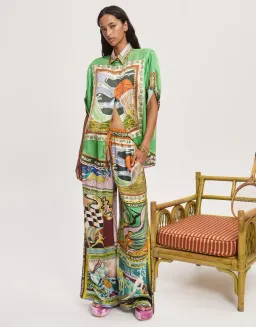 Alemais Lucky Pace Silk Shirt + Pants Size 10 for rent on The Volte - image 1