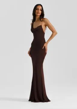 Natalie Rolt Hallie Gown in Espresso Size 6 for rent on The Volte - image 2