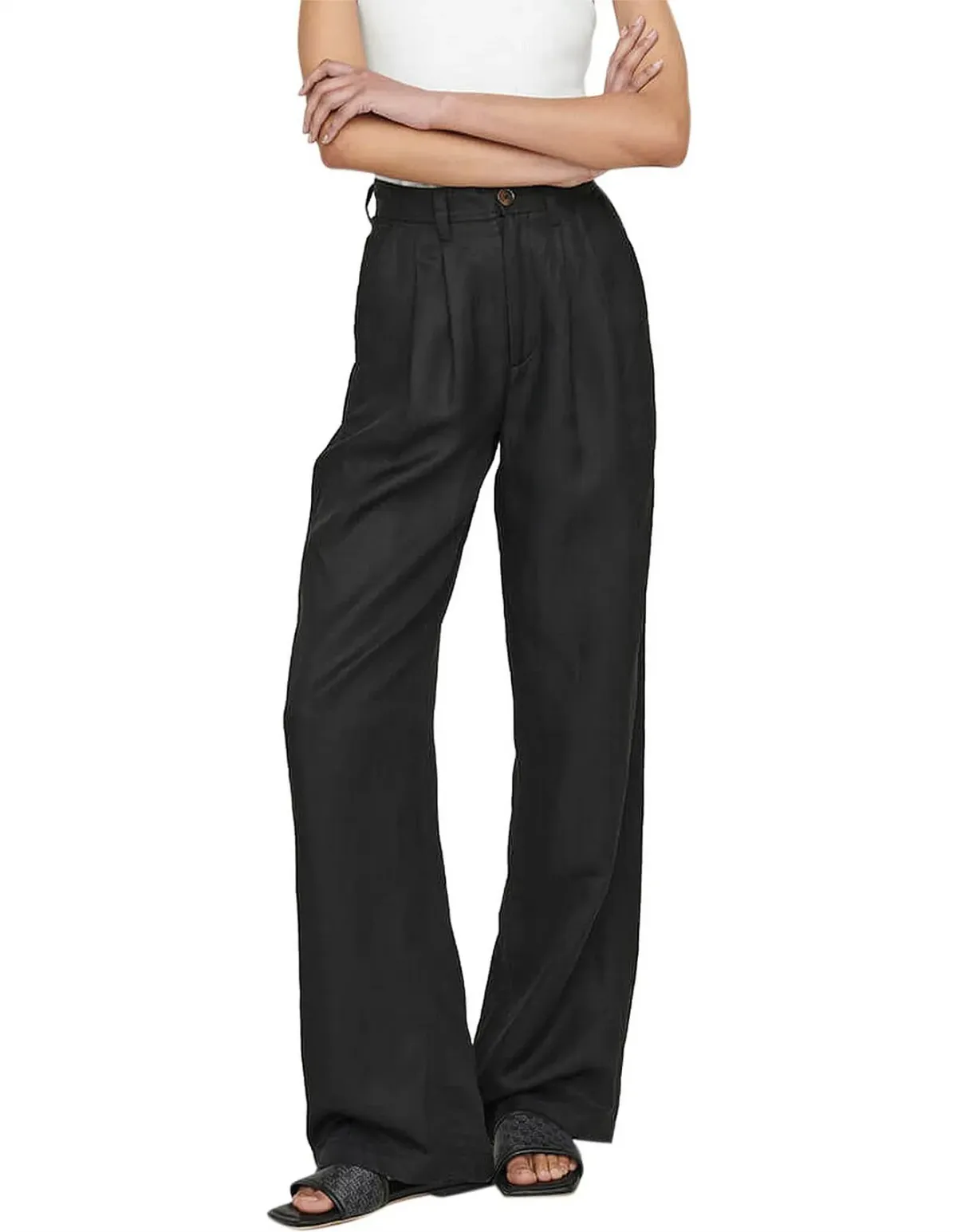 Anine Bing Carrie Tailored Pant Black Size 8 - Image 1