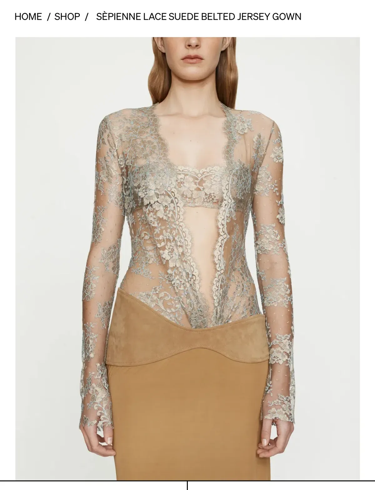 CHRISTOPHER ESBER - Sèpienne Lace Suede Belted Gown - Image 1