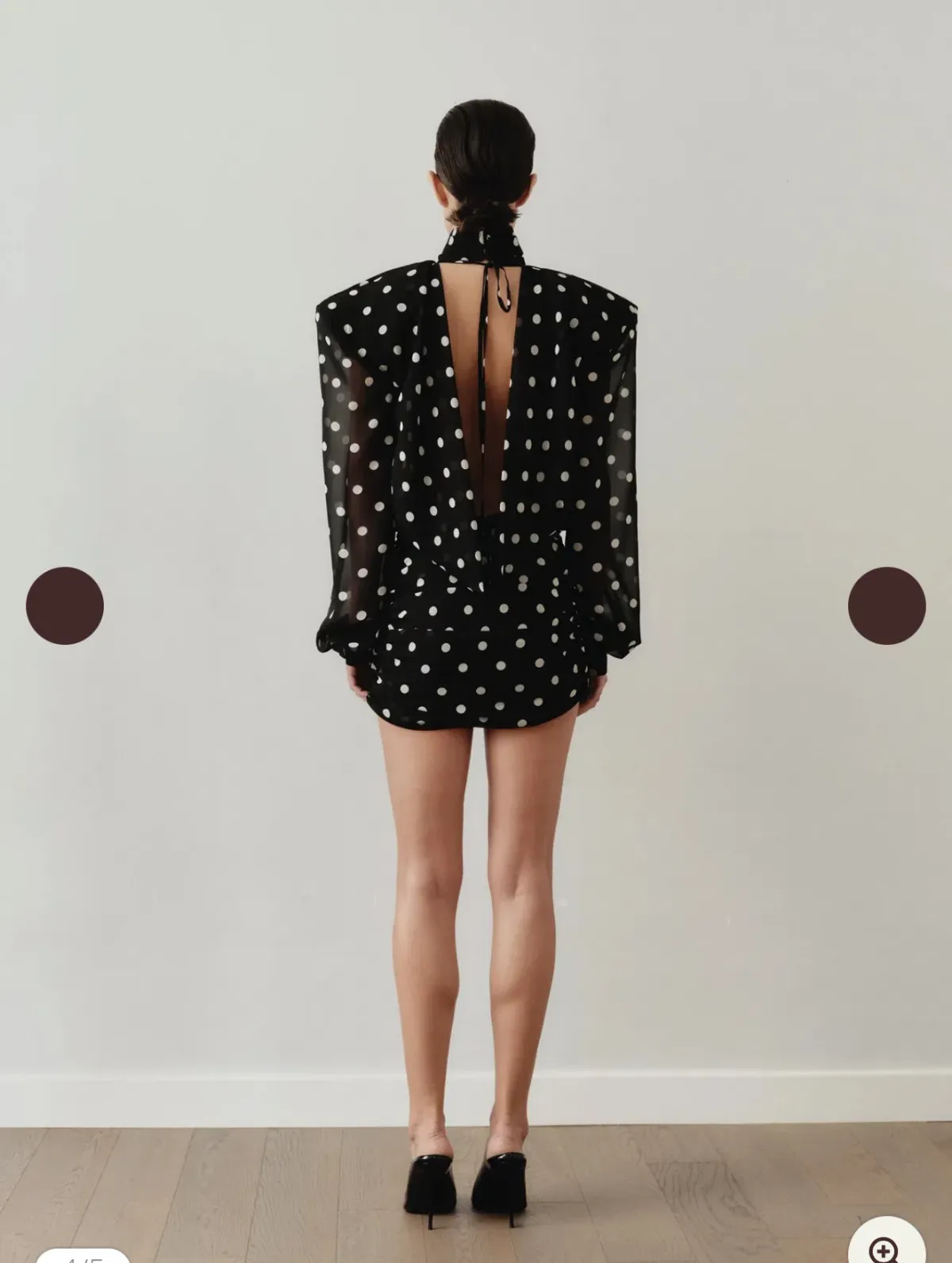 Leam almes Polka Dot Backless Padded Mini Dress size 38 - Image 3
